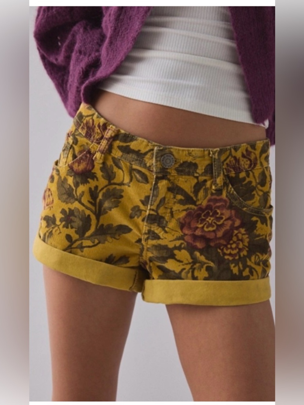 BDG Jenni Corduroy Low-Rise Micro Shorts